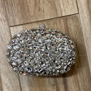 Silver jewel clutch